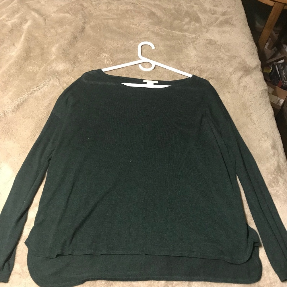 Green Boat-neck Sweater